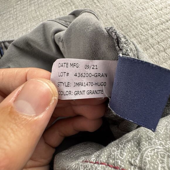 Johnnie-O Hugo Classy Pant Men 38x30 Gray Granite 5-Pocket Stretch Chino Perform - Picture 10 of 10